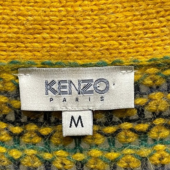 Kenzo Green/Yellow Knit Cardigan - Picture 6 of 7